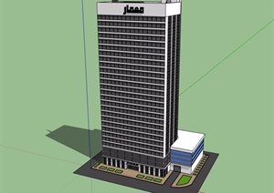 现代风格详细经典的办公大厦设计SU(草图大师)模型