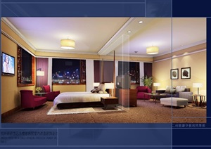 现代风格酒店客房装修设计图纸及效果图