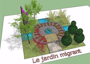 现代小庭院景观素材设计SU(草图大师)模型