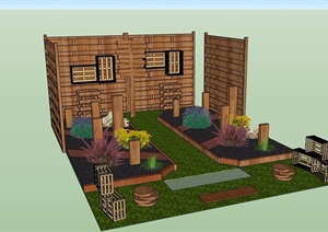 某住宅庭院景观SU(草图大师)模型