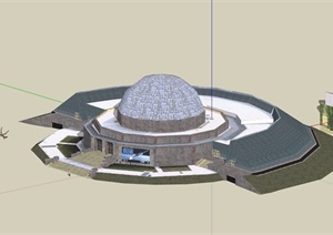 某天文馆建筑设计SU(草图大师)模型