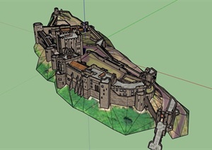 欧式风格城堡综合建筑设计SU(草图大师)模型