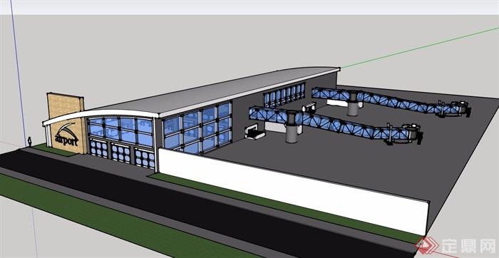 机场建筑详细设计su模型