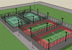某体育球场建筑设计SU(草图大师)模型