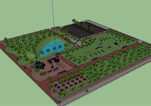 现代风格体育运动公园景观设计SU(草图大师)模型