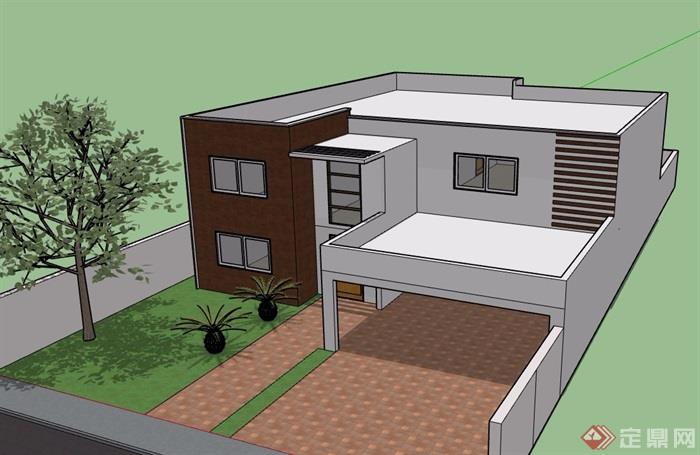 现代风格多层住宅别素材su模型