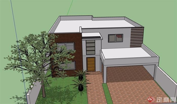 现代风格多层住宅别素材su模型