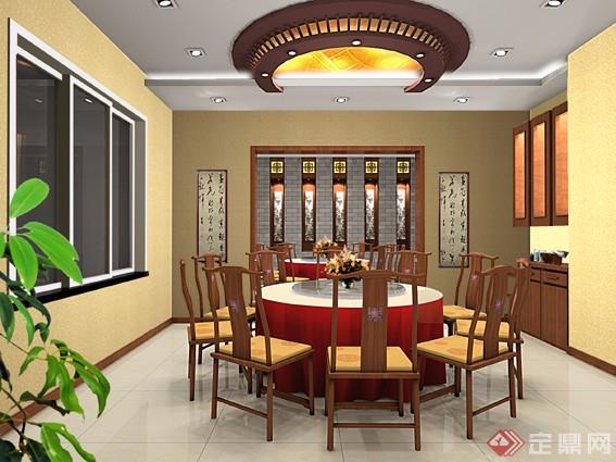 中式风格饭店餐厅室内设计方案及效果图