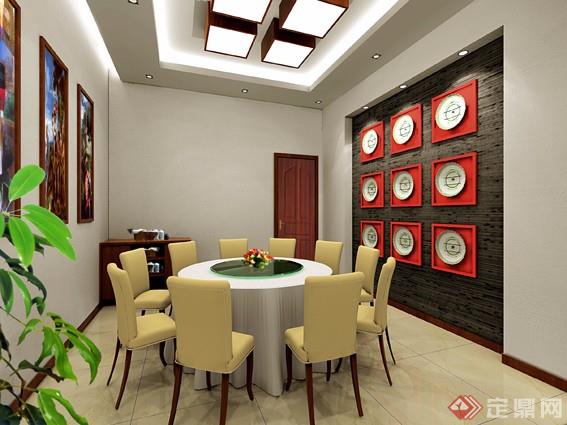 中式风格饭店餐厅室内设计方案及效果图
