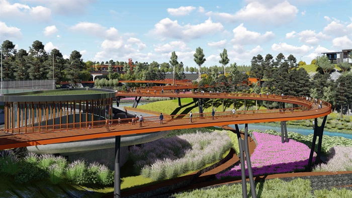 经典湿地公园体育公园景观设计SU模型