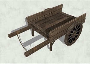 古代板车素材详细完整设计SU(草图大师)模型11