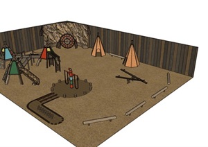 沙漠主题、西部世界儿童乐园SU(草图大师）模型