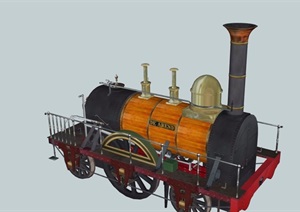 蒸汽火车头设计SU(草图大师)模型