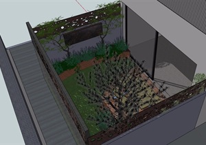 住宅小庭院景观简单设计SU(草图大师)模型