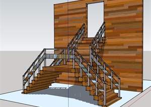 现代风格建筑楼楼梯详细设计SU(草图大师)模型