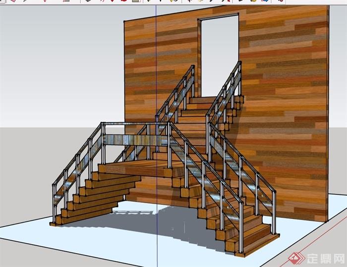 现代风格建筑楼楼梯详细设计su模型