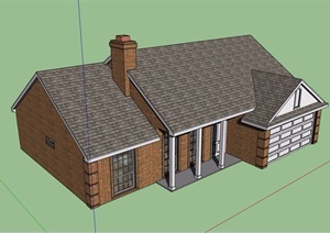 单层英式住宅建筑SU(草图大师)模型