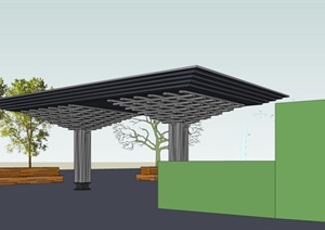 中式创意斗拱式凉亭雨棚廊架