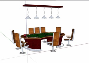 室内娱乐桌椅组合设计SU(草图大师)模型