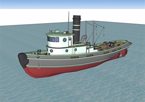 某交通素材轮船详细设计SU(草图大师)模型
