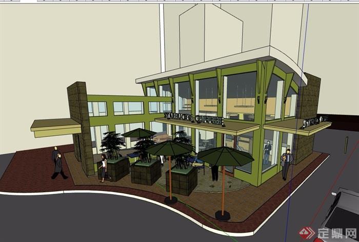 咖啡馆详细建筑设计su模型
