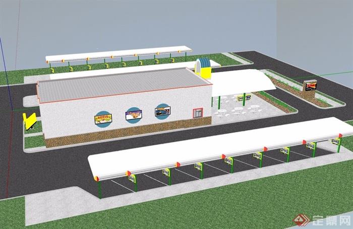 某车站交通码头建筑设计su模型