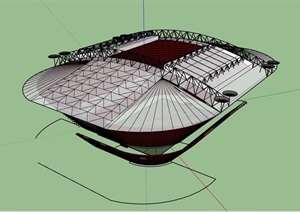 现代风格独特的体育场馆设计SU(草图大师)模型