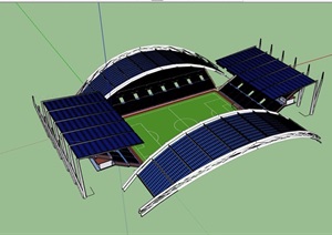 现代风格详细完整的体育场馆建筑设计SU(草图大师)模型