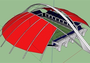 某现代风格体育场馆详细建筑设计SU(草图大师)模型