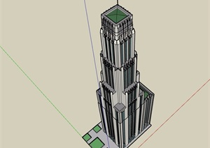 某高层办公大厦楼建筑SU(草图大师)模型