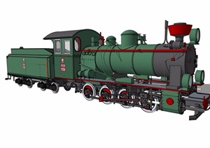 绿皮火车头设计SU(草图大师)模型
