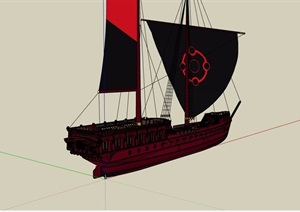 木质战船设计SU(草图大师)模型