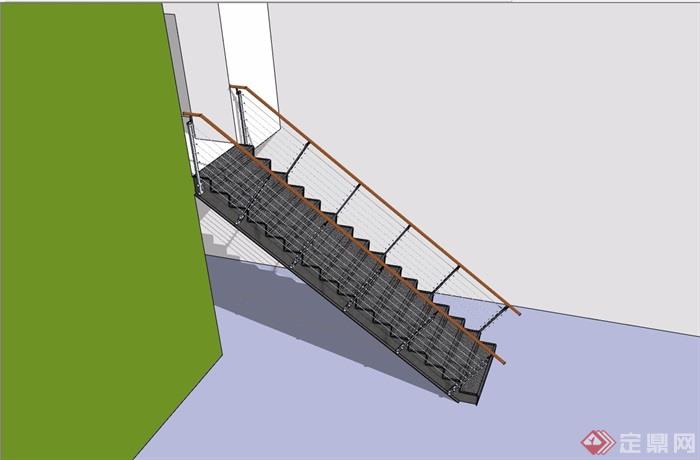 某现代铁艺楼梯设计su模型