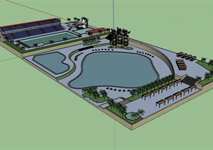 泳池场馆建筑设计SU(草图大师)模型
