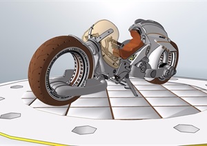 独特造型的摩托车素材设计SU(草图大师)模型