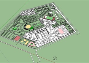 小区规划设计SU(草图大师)模型方案
