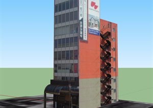 多层商业办公建筑SU(草图大师)模型