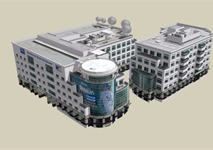 商业办公多层建筑楼设计SU(草图大师)模型