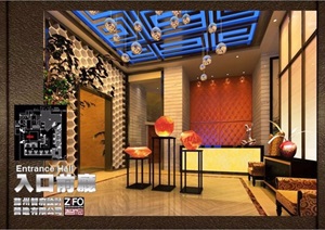 中式风格茶室室内装修设计图及效果图