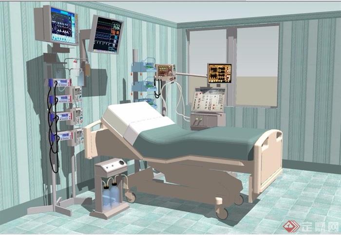 ICU病房设计su模型
