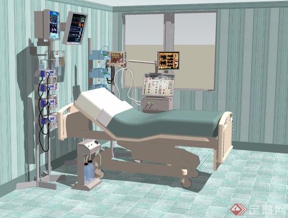 ICU病房设计su模型