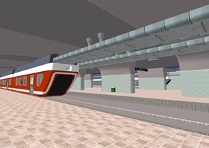 某地铁站空间设计SU(草图大师)模型