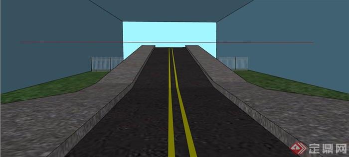隧道通道设计su模型