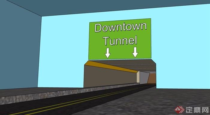 隧道通道设计su模型