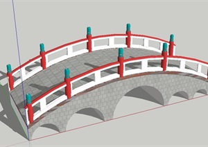 拱桥拱桥石拱桥中式拱桥SU(草图大师)模型