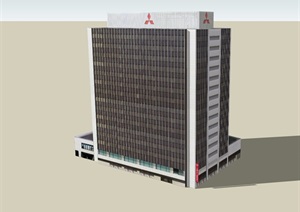 办公详细大厦建筑楼设计SU(草图大师)模型