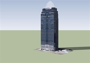 高层办公大厦建筑楼设计SU(草图大师)模型