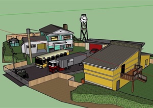 欧式风格详细的民居住宅SU(草图大师)模型