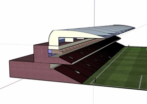 现代风格足球场馆建筑SU(草图大师)模型