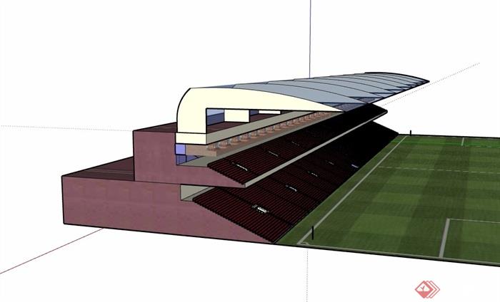 现代风格足球场馆建筑su模型